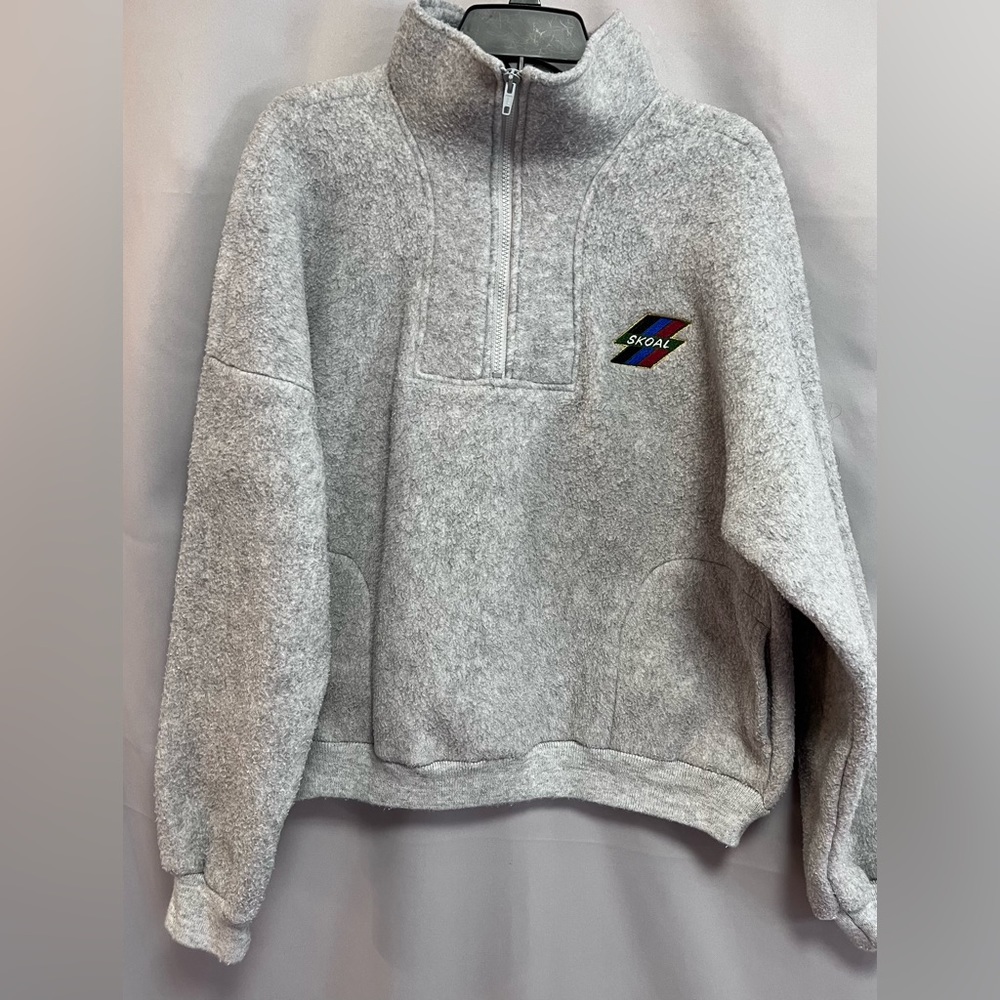 Vintage Hartwell SKOAL Gray  Polar Fleece Half Zip‎ Sweater Mens Sz Large 42/44